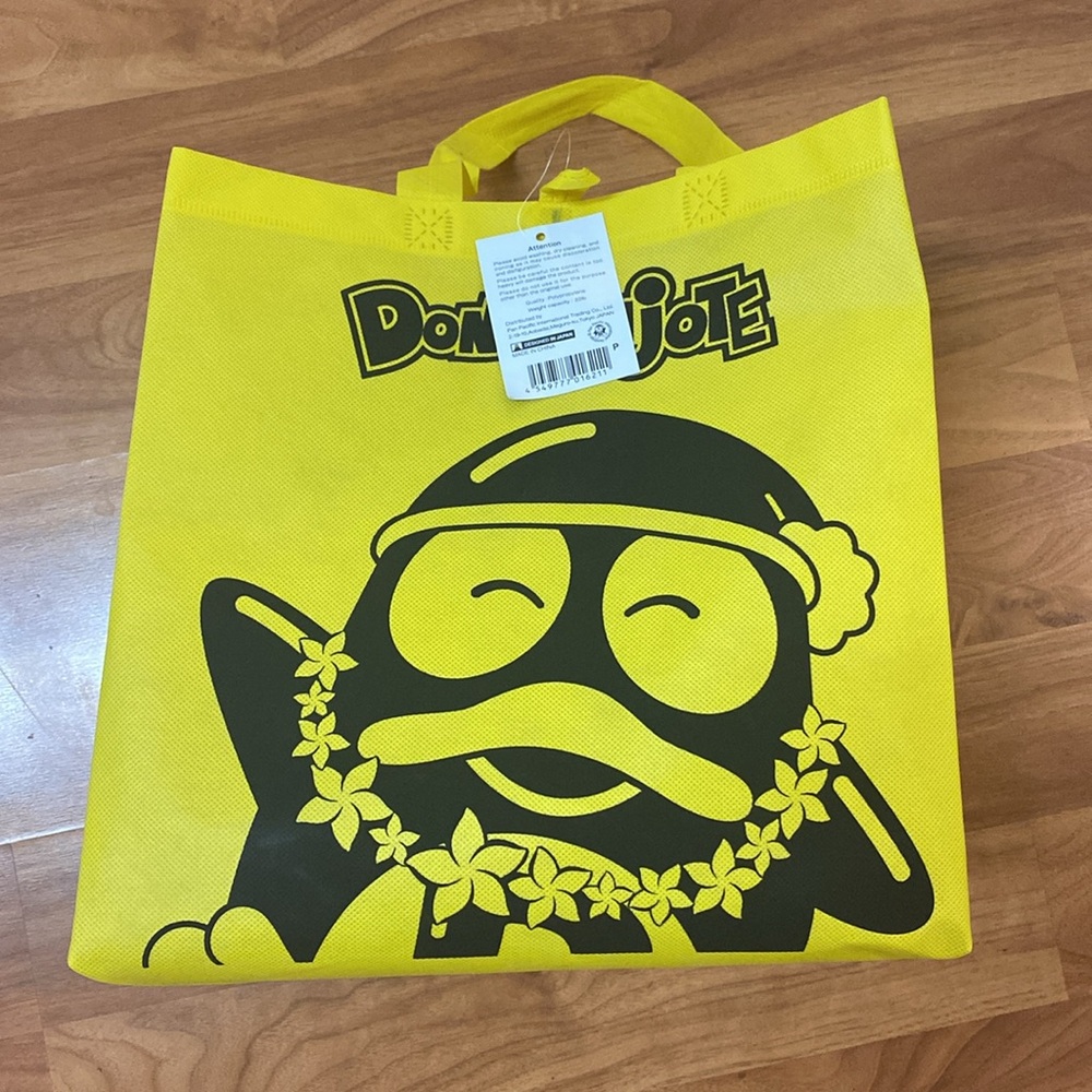 ❤️ Don Quijote Hawaii Yellow Shopping Tote Bag NWT
